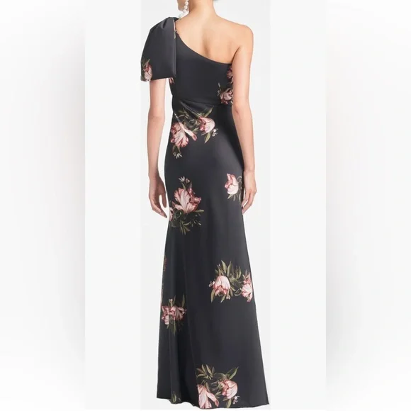 Aubrey Floral One-Shoulder Satin CrepeMermaid Gown